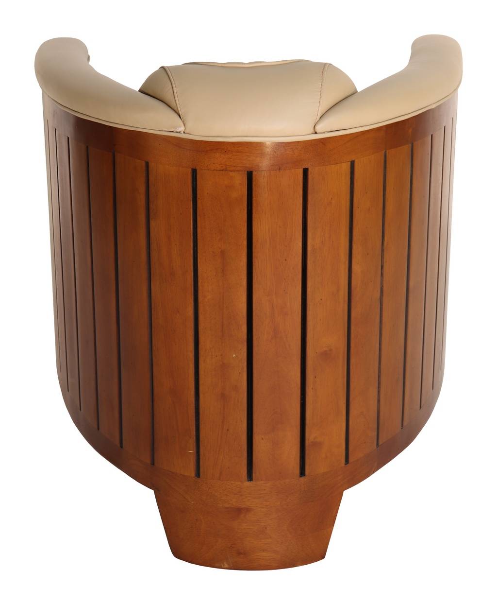 Fauteuil Club CANOE, cuir beige