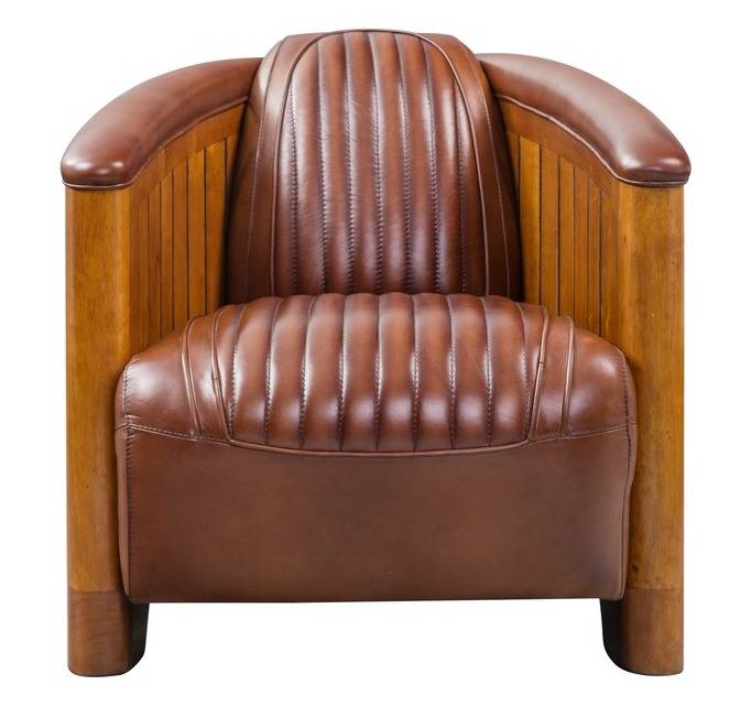 Fauteuil Club CANOE, cuir vintage