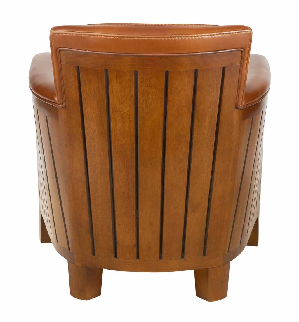 Fauteuil club COGNAC, cuir vintage