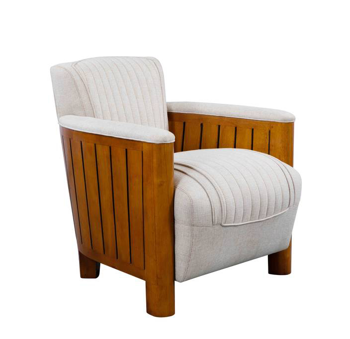 Fauteuil club COGNAC, tissu beige