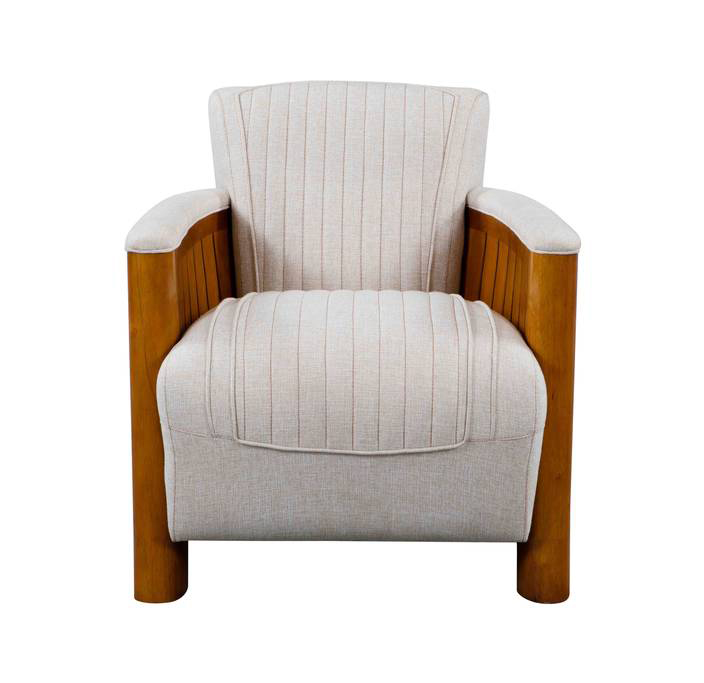 Fauteuil club COGNAC, tissu beige