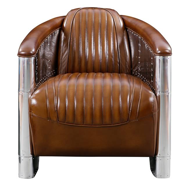 Fauteuil Club DC3, cuir vintage