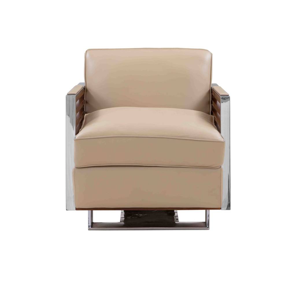 Fauteuil TORINO, cuir beige