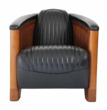 Fauteuil Club CANOE, cuir noir