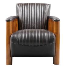 Fauteuil club COGNAC, cuir marron foncé