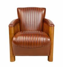 Fauteuil club COGNAC, cuir vintage