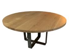 TABLE RONDE PIED ACIER PANIER